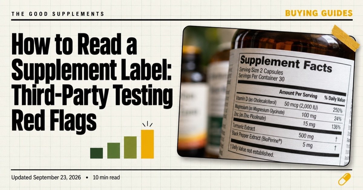 How to Read a Supplement Label: Third-Party Testing Red Flags