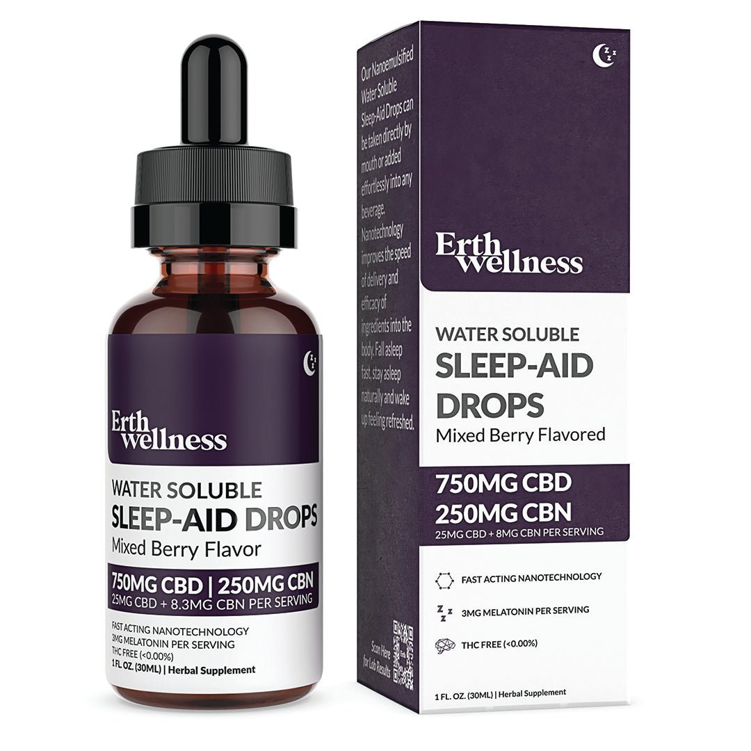 Erth Wellness Water Soluble CBD + CBN Sleep Aid Drops (750mg CBD + 250mg CBN)