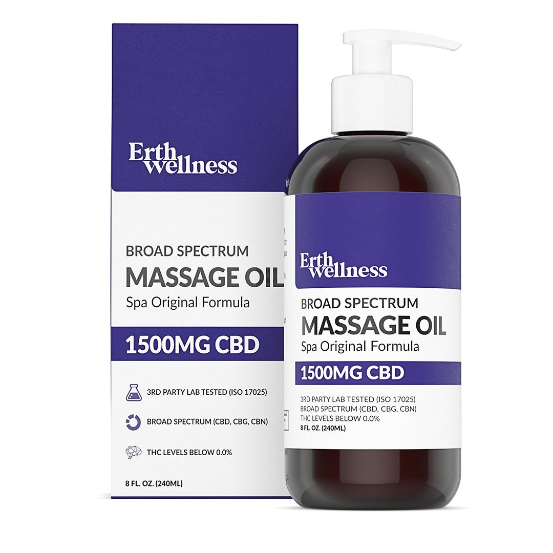 Erth Wellness CBD Massage Oil – Spa Original (1500mg, THC-Free)
