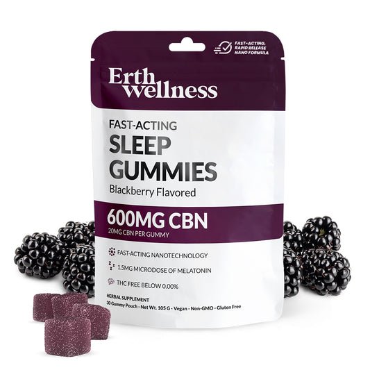 Erth Wellness Sleep CBN Gummies – THC-Free, Sleepy Blackberry (600mg)