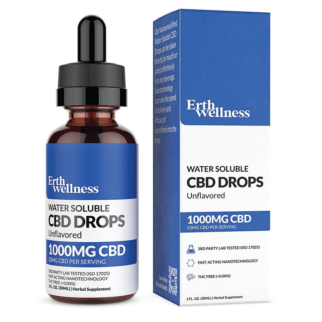 Erth Wellness Water Soluble CBD Tincture, Unflavored, THC-Free