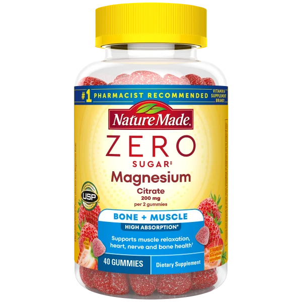 Nature Made Zero Sugar‡ Magnesium Citrate Gummies 200 Mg Per Serving