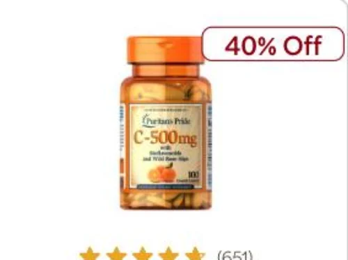 Puritan's Pride Vitamin C-500 mg with Bioflavonoids & Rose Hips