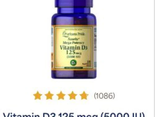 Puritan's Pride Vitamin D3 125 mcg (5000 IU)